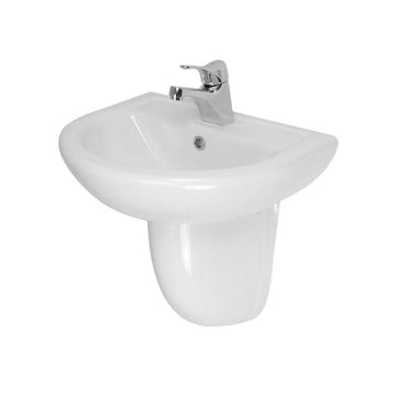 Argent Mode 460 Compact Wall Basin 1 Tap Hole Trap Cover - Gloss White