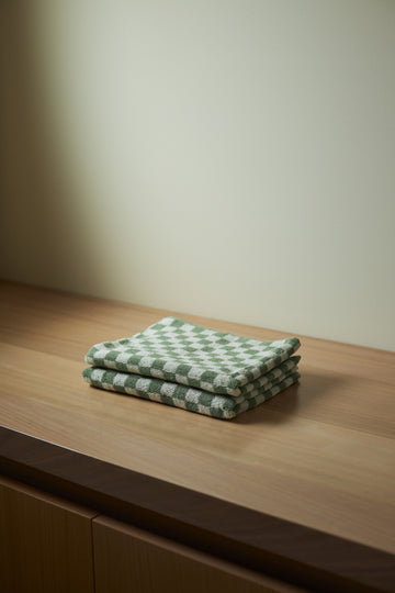 BAINA Josephine Hand Towel - Sage / Chalk | The Source - Leader in Luxury Kitchen & Bathroom Products in Adelaide, Australia