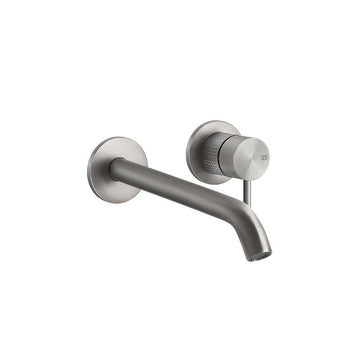 Gessi 316 Cesello Wall Mixer With Spout Without Plate 256mm - Brushed Steel