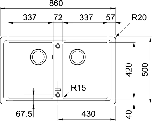 Franke Double Bowl Sink with Sinos Pull-Out Tap Pack BFG620-TA6301B