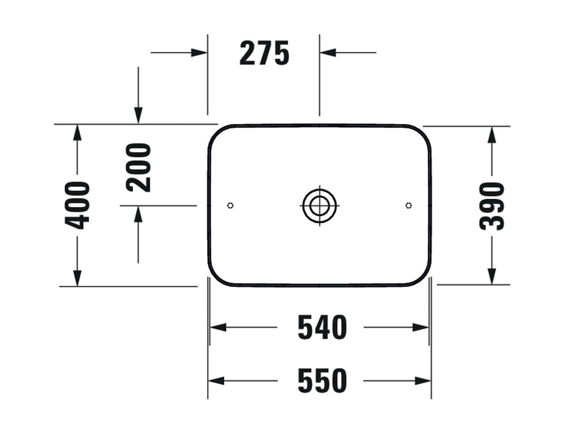 DURAVIT Cape Cod Washbowl 550x400mm NTH, no O/F | The Source - Bath • Kitchen • Homewares
