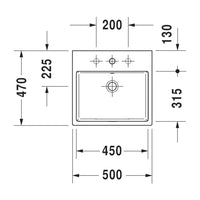 DURAVIT Vero Air Above Counter Basin 500x470mm, with O/F, Glazed Back, Ground, Alpin White | The Source - Bath • Kitchen • Homewares