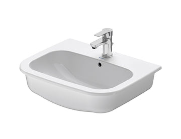 DURAVIT D-Code Vanity Countertop Basin 545x435mm, with O/F, Alpin White | The Source - Bath • Kitchen • Homewares