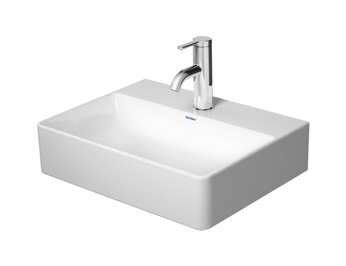DURAVIT DuraSquare Handrinse Basin 450x350mm, no O/F, Waste Inc., Glazed Under, Alpin White | The Source - Bath • Kitchen • Homewares