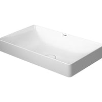 DURAVIT DuraSquare Washbowl 600x345mm NTH, no O/F, Waste Inc., Ground, Alpin White | The Source - Bath • Kitchen • Homewares