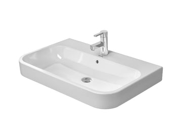 DURAVIT Happy D.2 Furniture Washbasin 800x505mm, with O/F, Glazed Underneath, Alpin White | The Source - Bath • Kitchen • Homewares