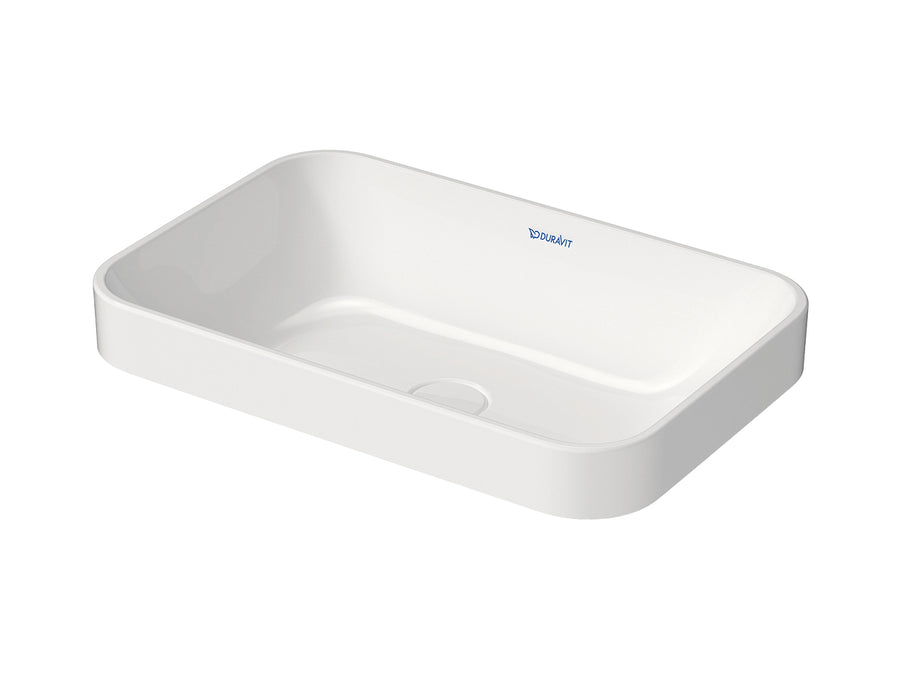 DURAVIT Happy D.2 Plus Washbowl 600x400mm NTH, no O/F, Waste Inc., Ground | The Source - Bath • Kitchen • Homewares