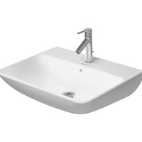 DURAVIT Me By Starck Semi-Recessed Washbasin 550x455mm, with O/F, Alpin White | The Source - Bath • Kitchen • Homewares