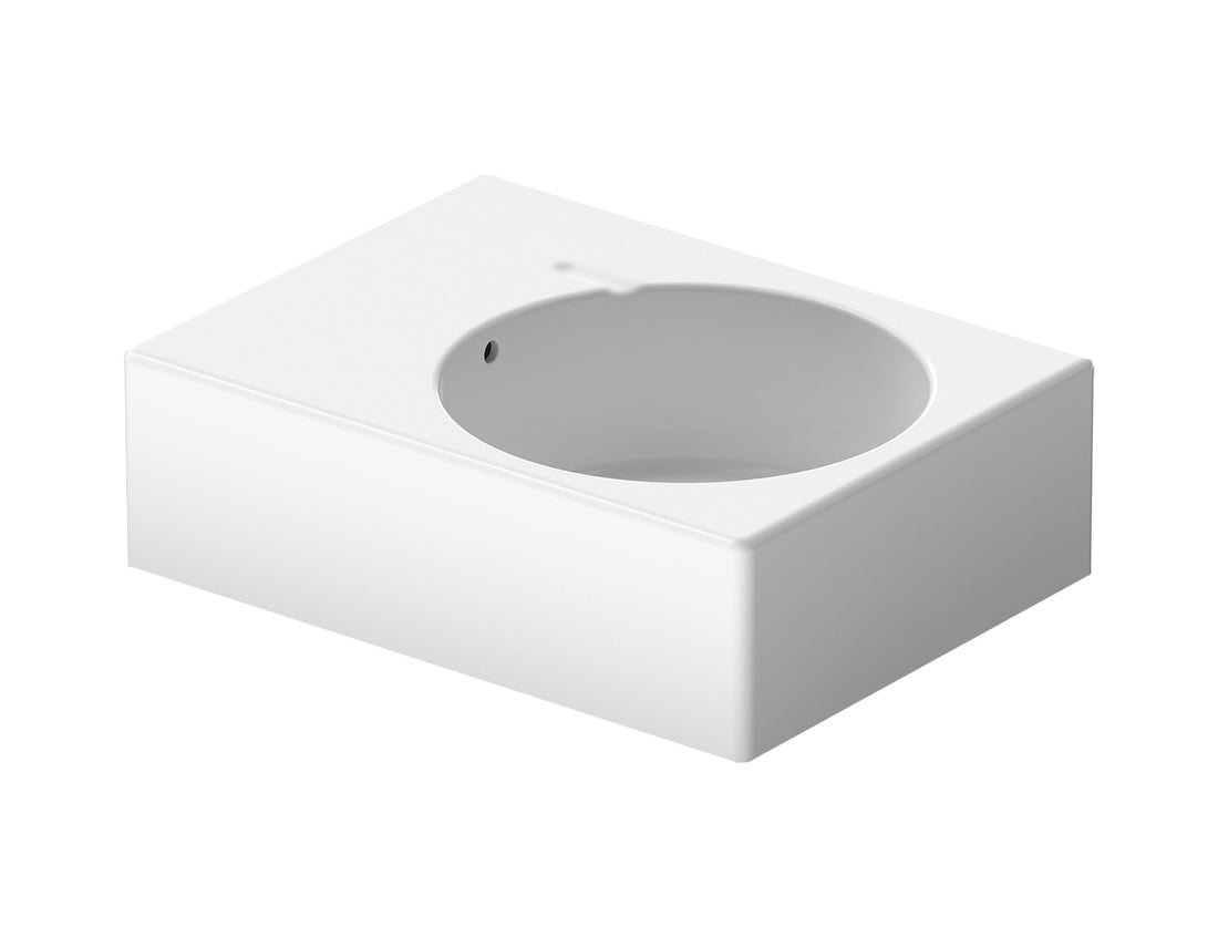 DURAVIT Scola Washbasin 615x460mm RH Bowl, with O/F, Glazed Underneath, Alpin White | The Source - Bath • Kitchen • Homewares