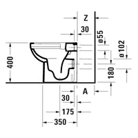 Duravit Durastyle Basic Rimless Floorstanding Toilet Kit - Includes Pan, Seat