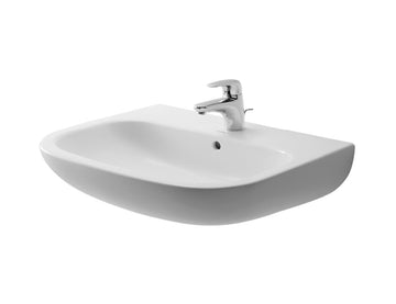 DURAVIT D-Code Washbasin 650x500mm 1THL, with O/F, Glazed Underneath, Alpin White | The Source - Bath • Kitchen • Homewares