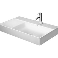 DURAVIT DuraSquare Asymmetric Basin 800x470mm RHB, no O/F, Waste Inc., Glazed Underneath, Alpin White | The Source - Bath • Kitchen • Homewares