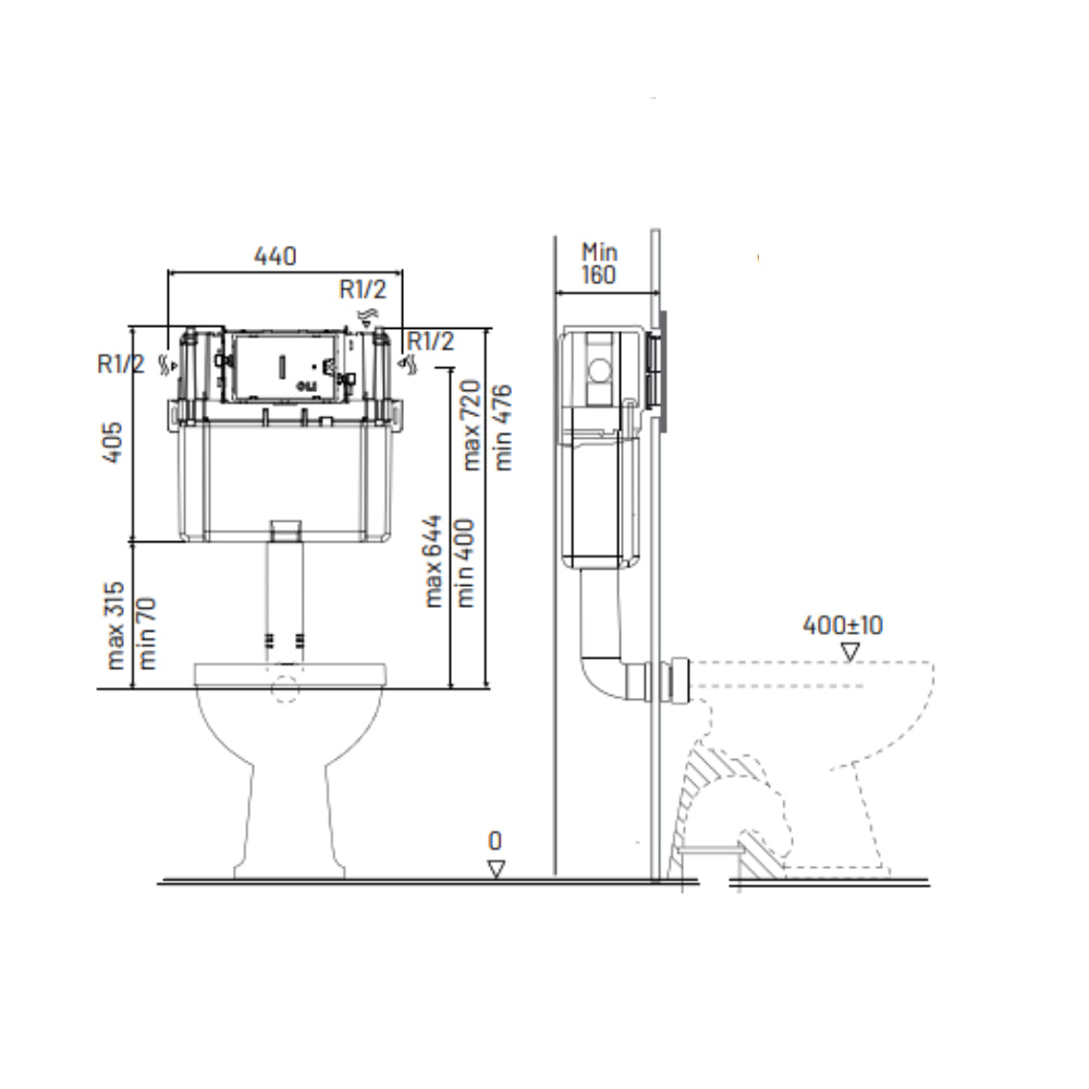 Studio Bagno Expert Evo (Mechanical) Low Level - Under Bench Cistern ...