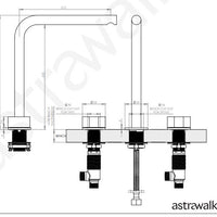 Astra Walker Assemble Hob Set, 215mm Swivel Spout A81.07.V9.V3