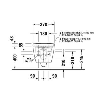 Duravit SensoWash Starck f Plus Wall Hung Pan and Seat