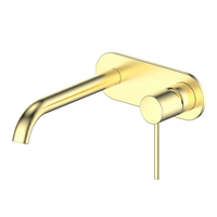 Greens Gisele Wall Basin Mixer with Plate Brushed Brass