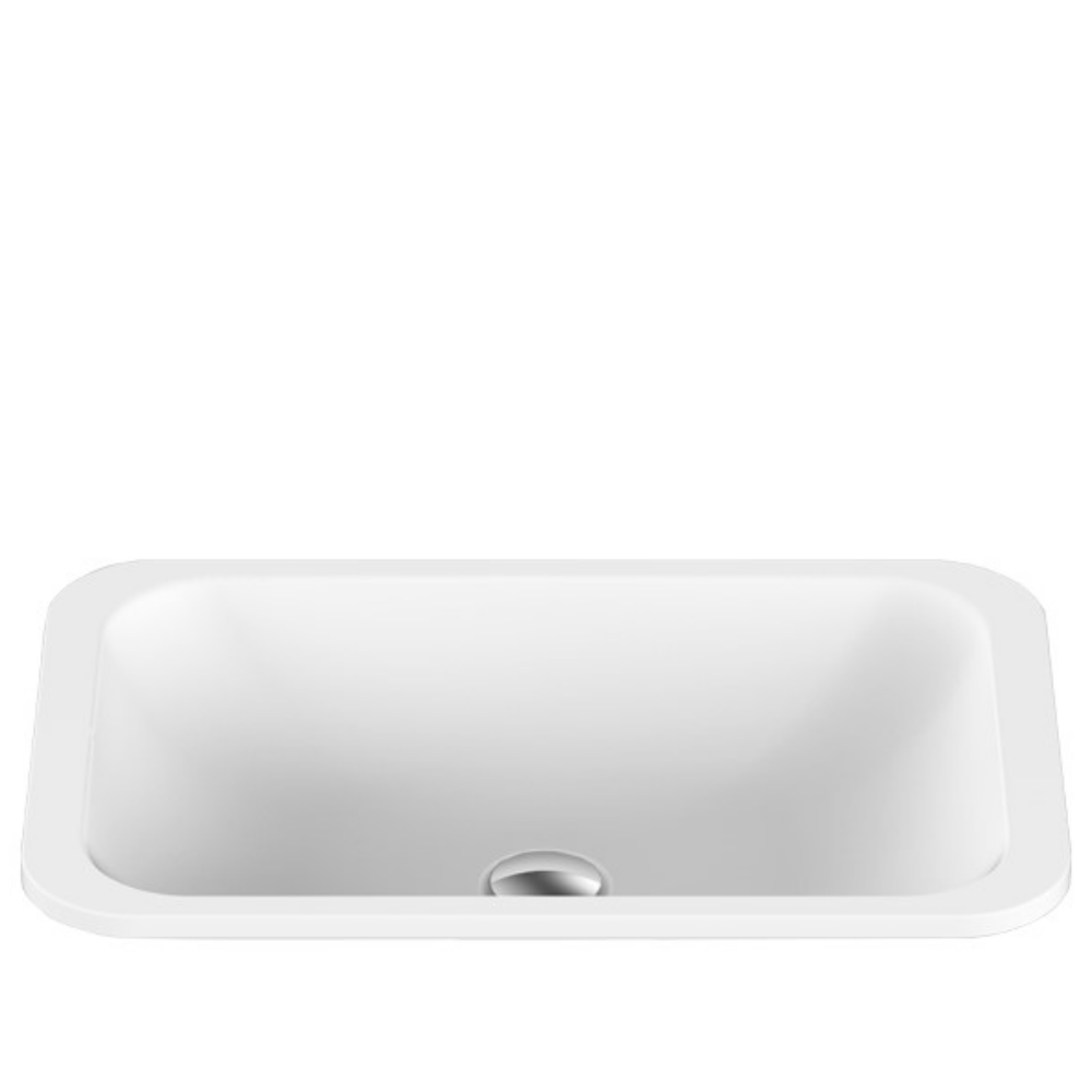 Glory Solid Surface Matte White Inset Basin 545x355mm