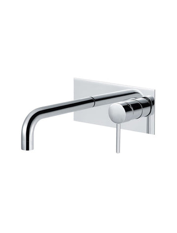 Meir Round Wall Basin Mixer and Curved Spout