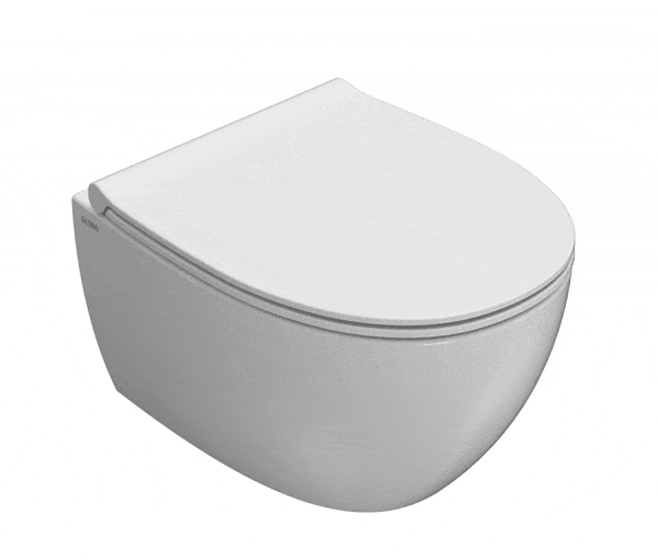 4ALL Senzabrida Compact Wall-Hung Toilet Pan & Soft Close Seat Kit - WHITE