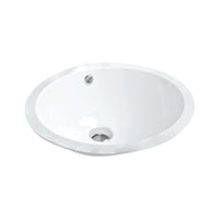 Argent Azure 465 Oval Under Counter Basin - Gloss White - No Tap Hole