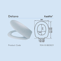 Argent Deltano Toilet Seat with Fast Fix Hinges
