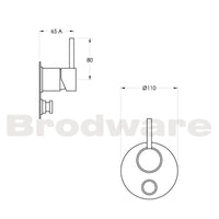 Brodware City Stik Wall Diverter Mixer Chrome - Metal Lever 1.9948.05.0.G1