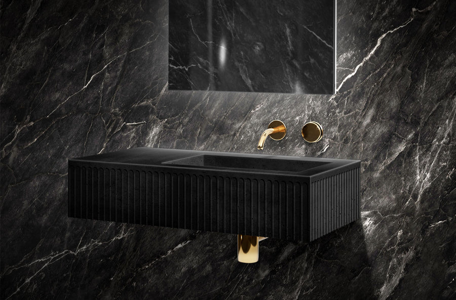 MEEK BATHWARE Doric Wall Hung Vanity Basins - Single or Double Sinks - by Joshua Gullaci | The Source - Bath • Kitchen • Homewares