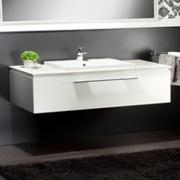 Argent Kato Wall Hung Cabinet with Stone Top & Drop-In Basin