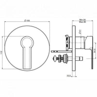 FIMA MAST Shower Mixer with Divertor 155mm - Chrome