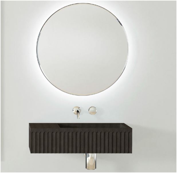 MEEK BATHWARE Doric Wall Hung Vanity Basins Charcoal Black Finish- Single Sinks - by Joshua Gullaci | The Source - Bath • Kitchen • Homewares
