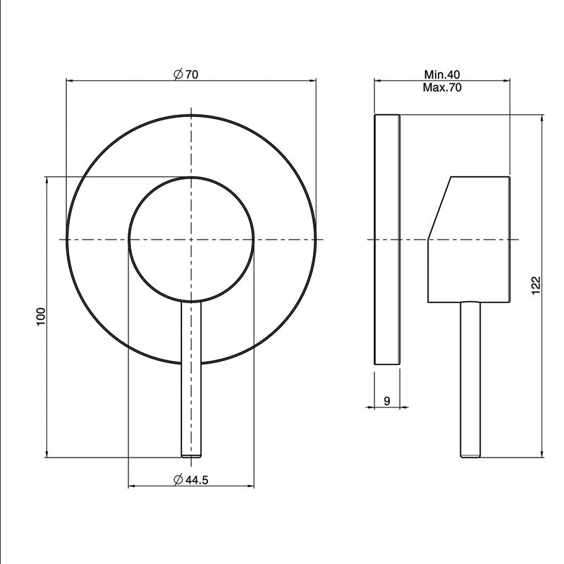 FIMA Spillo Up Shower Mixer 70mm - Brushed Nickel