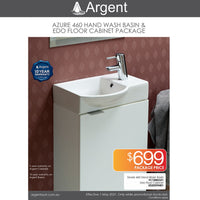 Argent Azure 460 Hand Wash Basin & Edo Floor Cabinet Package