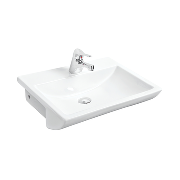 Argent Mode 550 Semi Recessed Basin 1 Tap Hole Soap Dispenser Left - Gloss White
