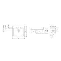 Argent Mode 550 Semi Recessed Basin 1 Tap Hole Soap Dispenser Right - Gloss White