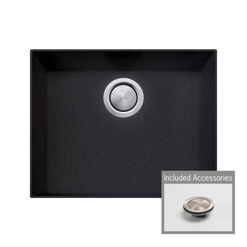 Oliveri Santorini Black Large Bowl Undermount Sink | ST-BL1560U