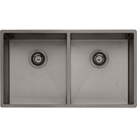 OLIVERI Spectra Double Bowl Gunmetal Sink | The Source - Bath • Kitchen • Homewares