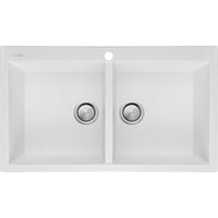 OLIVERI Santorini White Double Bowl Topmount Sink | The Source - Bath • Kitchen • Homewares