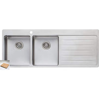 OLIVERI Sonetto Double Bowl Topmount Sink With Drainer | The Source - Bath • Kitchen • Homewares