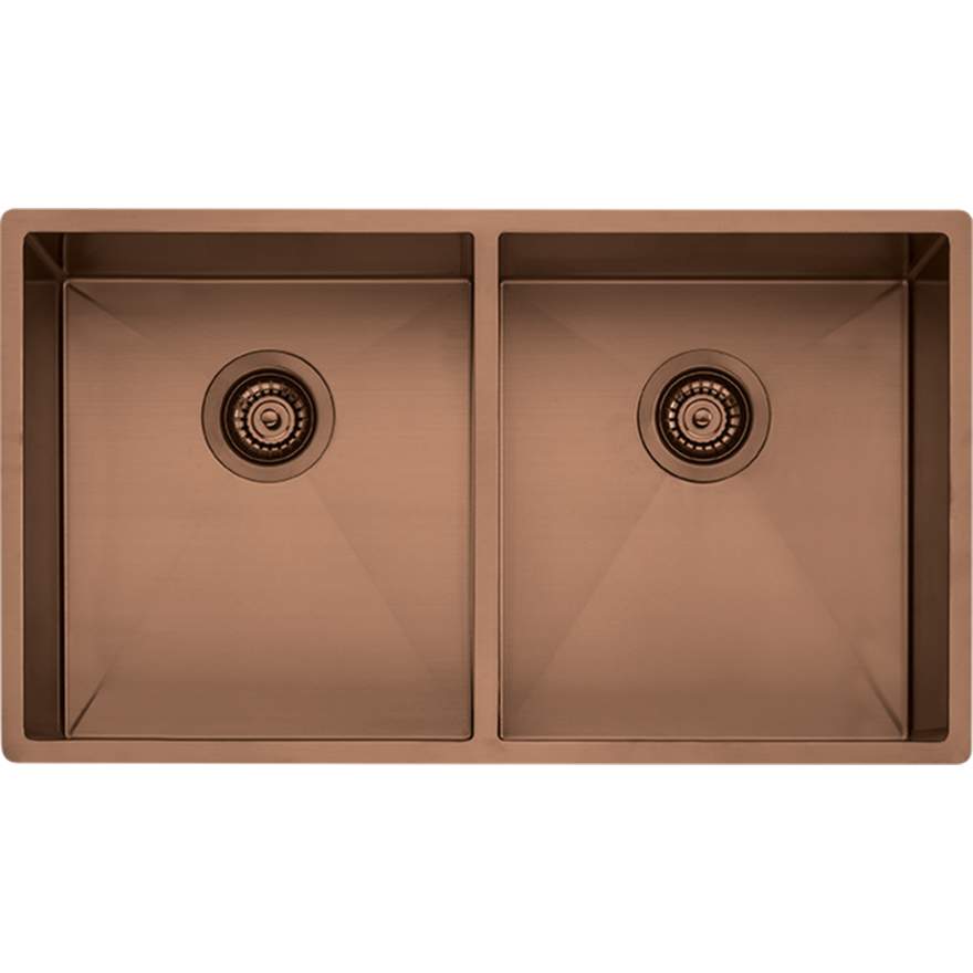 OLIVERI Spectra Double Bowl Copper Sink | The Source - Bath • Kitchen • Homewares