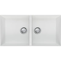 OLIVERI Santorini White Double Bowl Undermount Sink | The Source - Bath • Kitchen • Homewares