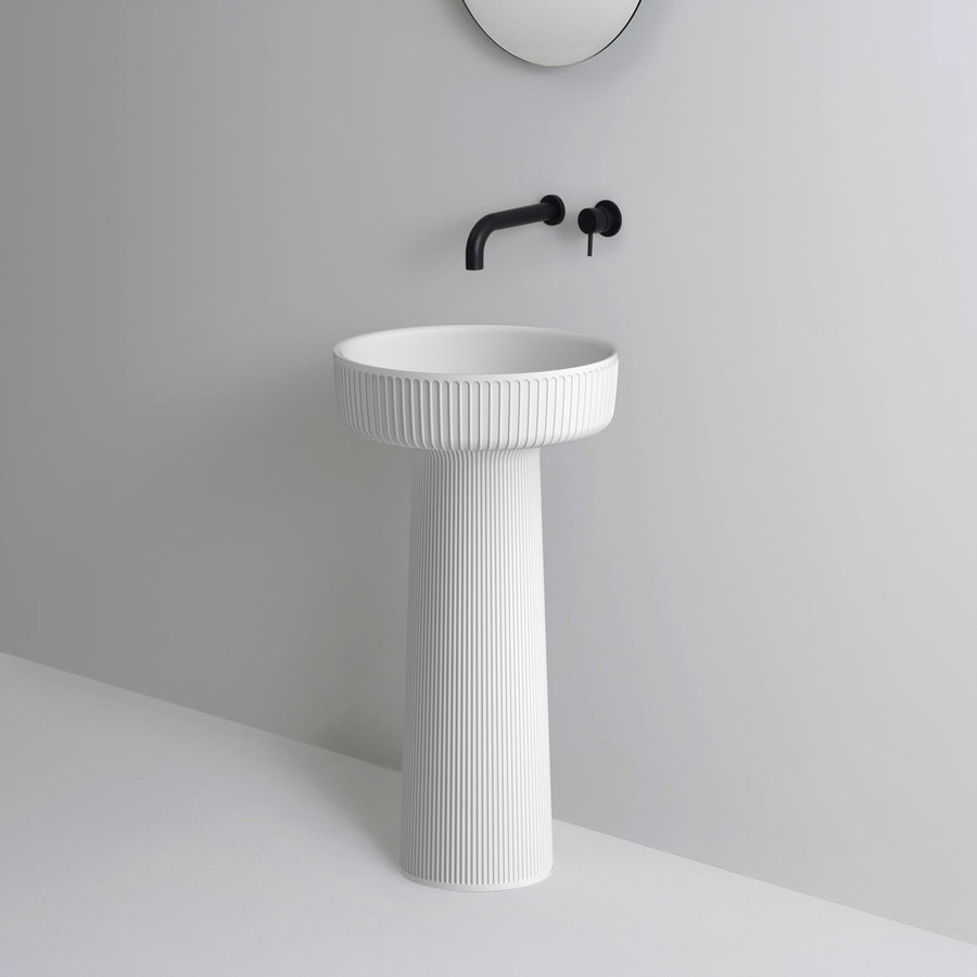 UNITED PRODUCTS Flute Pedestal Basin by: Adam Goodrum Studio | The Source - Bath • Kitchen • Homewares