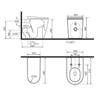 Argent Vista HygienicFlush Wall Faced S&P Trap Toilet Package