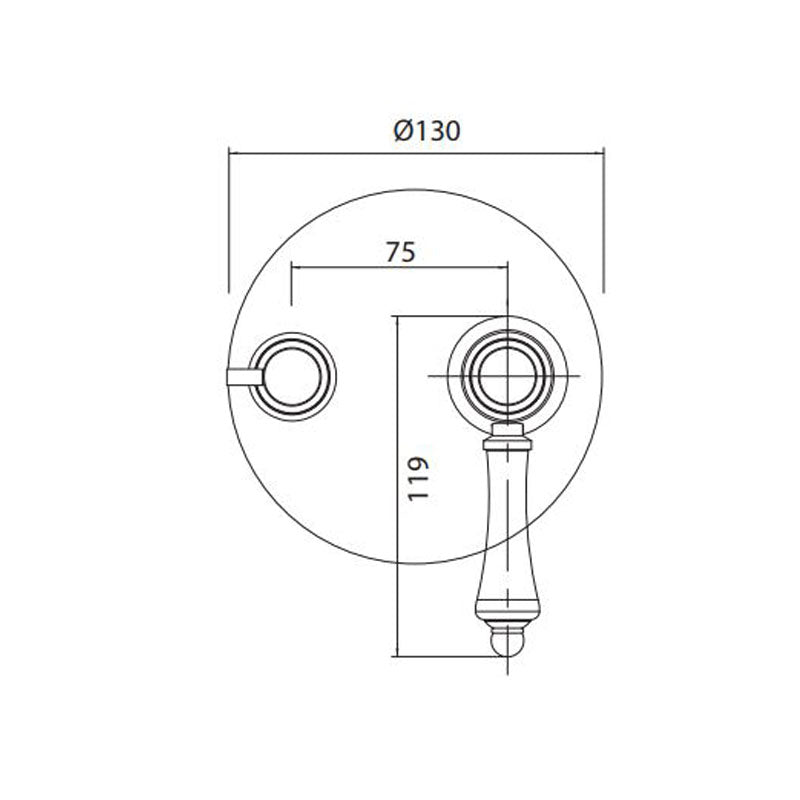 Parisi Hermitage Wall Diverter Mixer Chrome