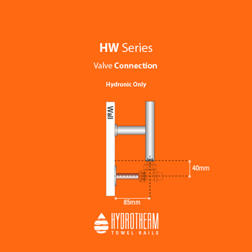 Hydrotherm HW2 Hydronic 600 Heated Towel Rail - Chrome