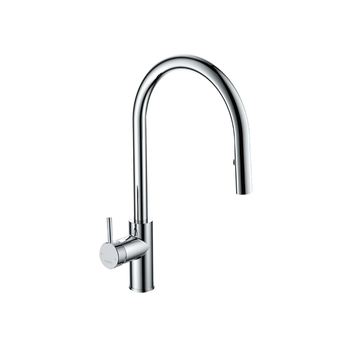 Argent Grace Gooseneck Kitchen Mixer with Pull-Out Spray - Chrome