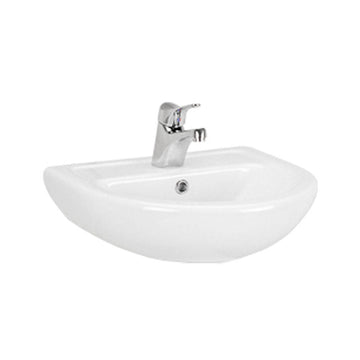 Argent Mode 460 Compact Wall Basin 1 Tap Hole - Gloss White