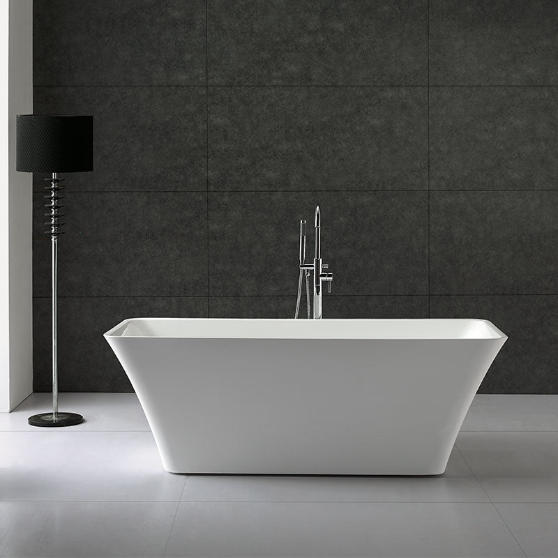 Argent Kubic 1500mm Rectangular Freestanding Bath No Overflow - Gloss White