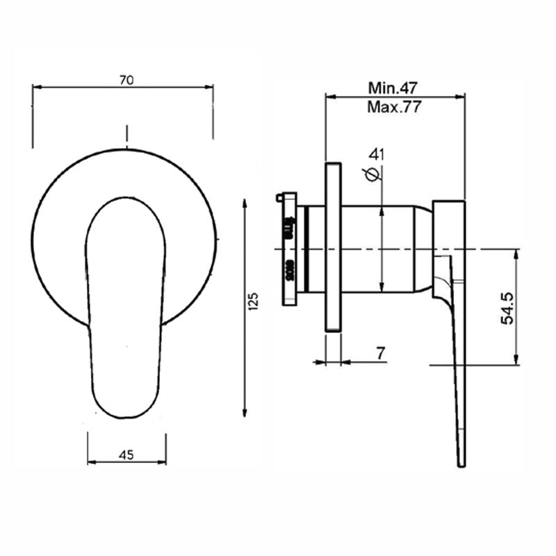 FIMA Next Shower Mixer 70mm - Chrome