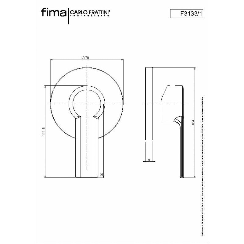 FIMA MAST Wall Mounted Mixer 70mm - Chrome