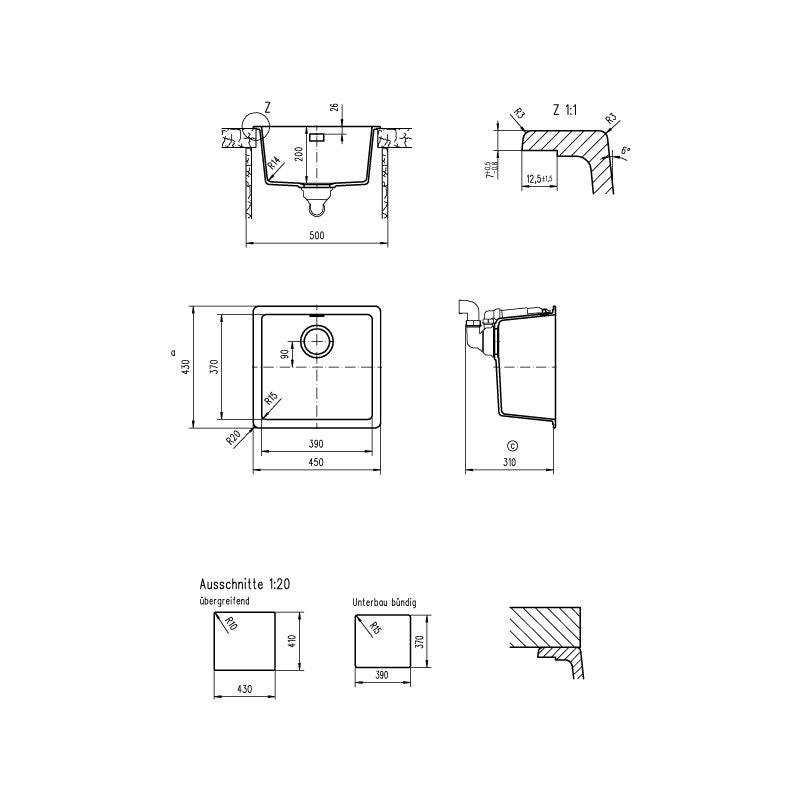 Abey SCHOCK Soho N100S Topmount-Undermount Sink